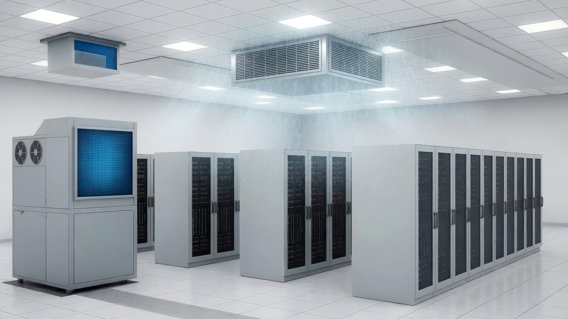 data center, data centers, temperature, adiabatic cooling, climate humidification, air humidification, humidifiers, indoor climate, Merlin Technologies, Norway, humidity control, dust control, air quality, HSE, increased production, electronics